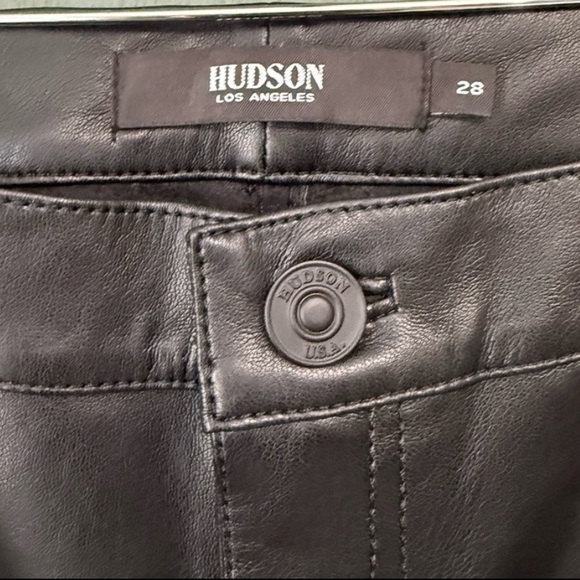 Hudson Barbara High Rise Straight Black Beauty Pants Vegan Women’s 28 NWOT $245 - Picture 3 of 9